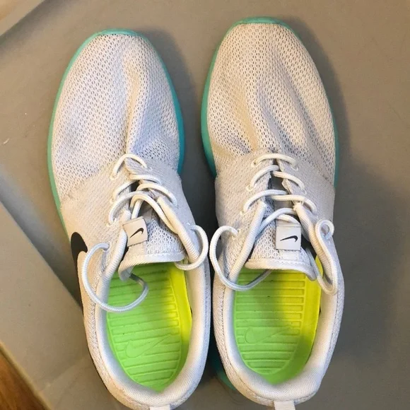 Nike Roshe Run Men’s Shoes - Light Gray/Teal, Size 8 (Fits Women’s Size 9.5) - Picture 4 of 10